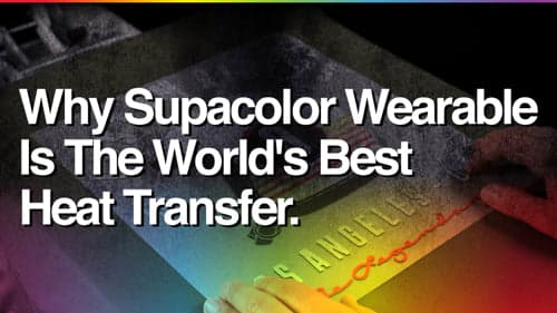 Supacolor Wearable heat transfer material displaying vibrant color gradient with thermal imaging demonstration
